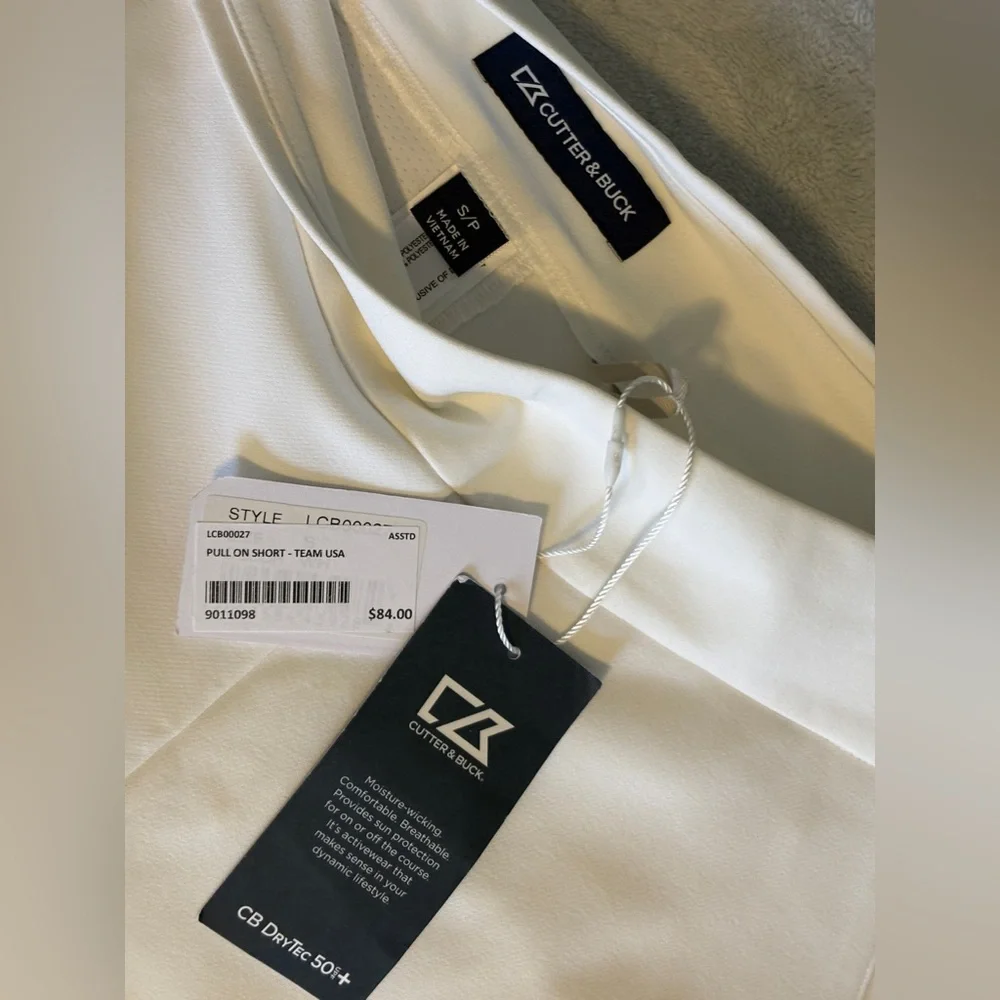 Cutter & Buck Golf Shorts Womens SZ S/P White Black Piping UPF 50+ - Picture 5 of 6